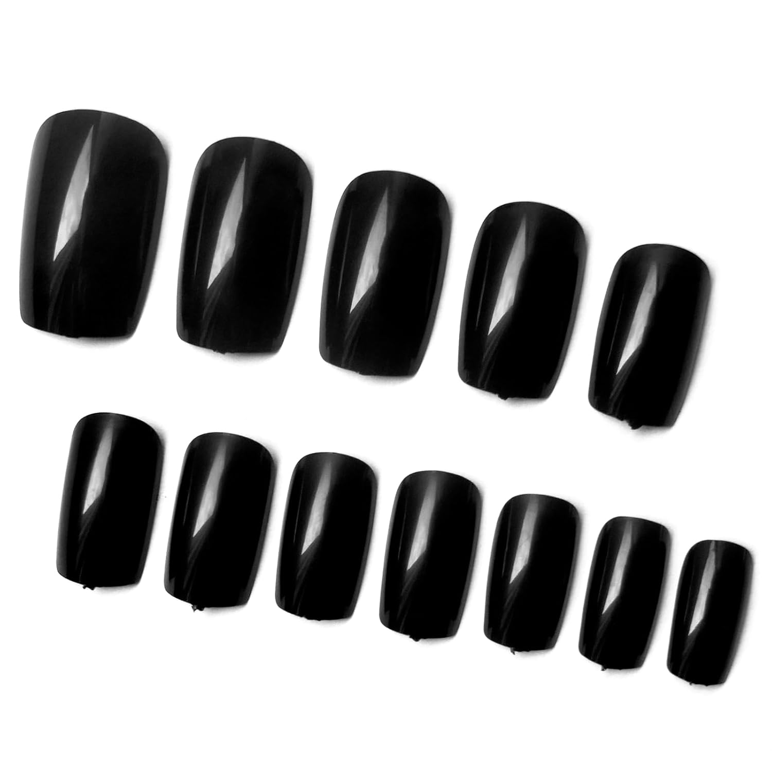 LoveOurHome 240 uñas postizas negras a presión, cuadradas medianas, uñas postizas cuadradas de gel, uñas postizas de gel, uñas postizas de color