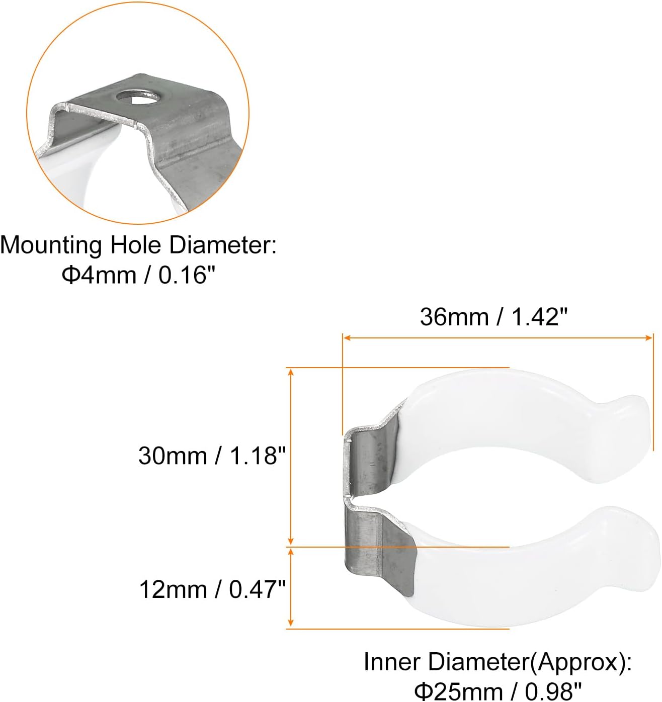 MECCANIXITY T10 U Clips Soporte de montaje para bombilla LED Soporte de montaje de acero inoxidable Soporte de tubo fluorescente Soporte de tubo de