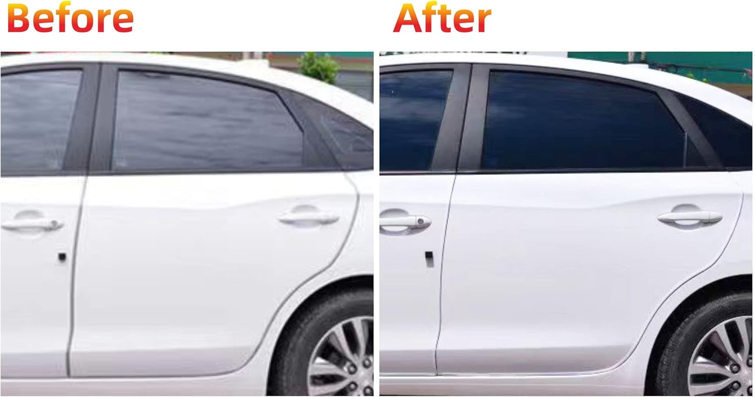 Shine & Bright Auto Protector de borde de puerta de automóvil blanco de 32 pies con forma de U, tira de ribete con material de PVC y clips de metal,