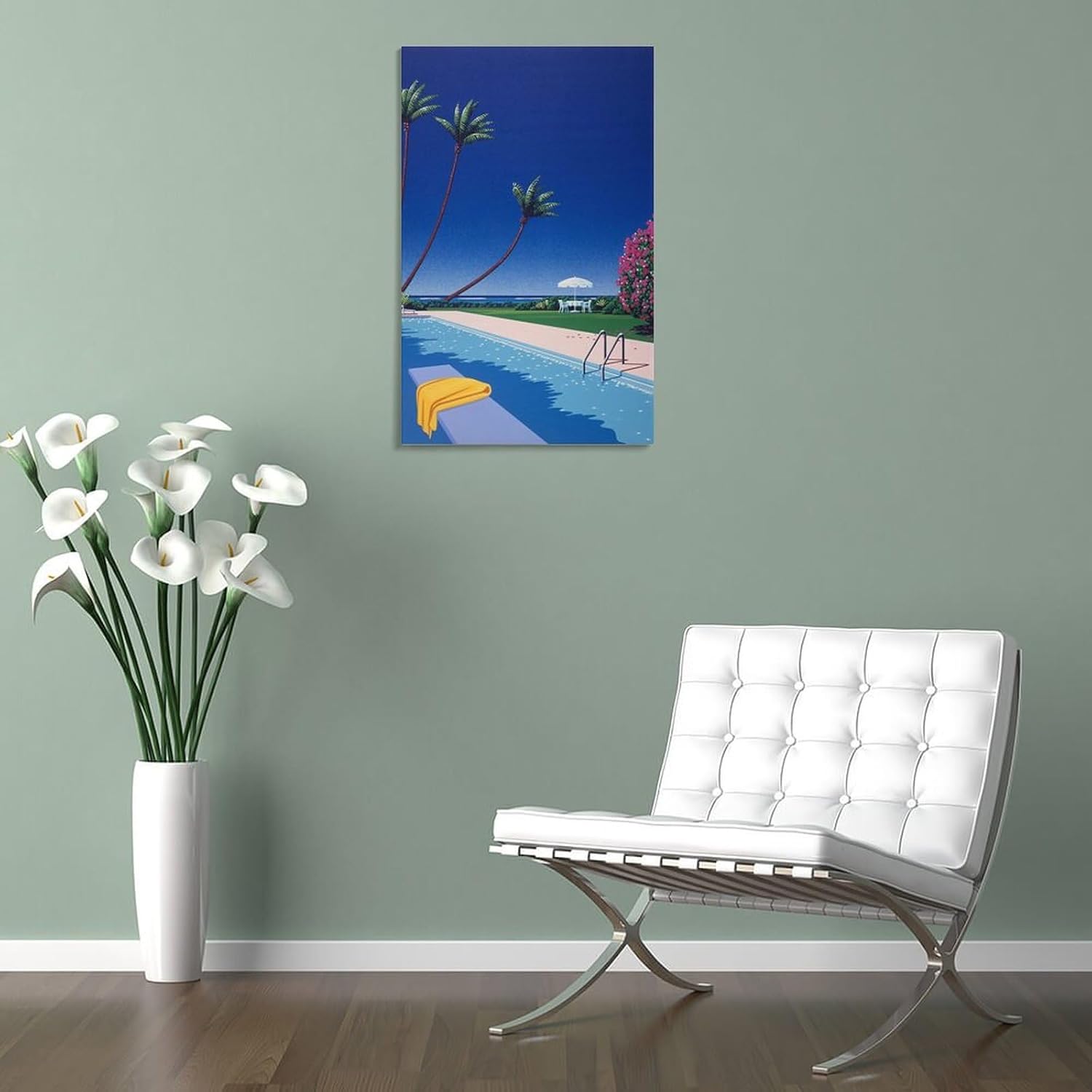 Hiroshi Nagai Decoraciones para dormitorio, pósteres para habitación, decoración estética para el hogar, marco de trabajo artístico, pintura sobre
