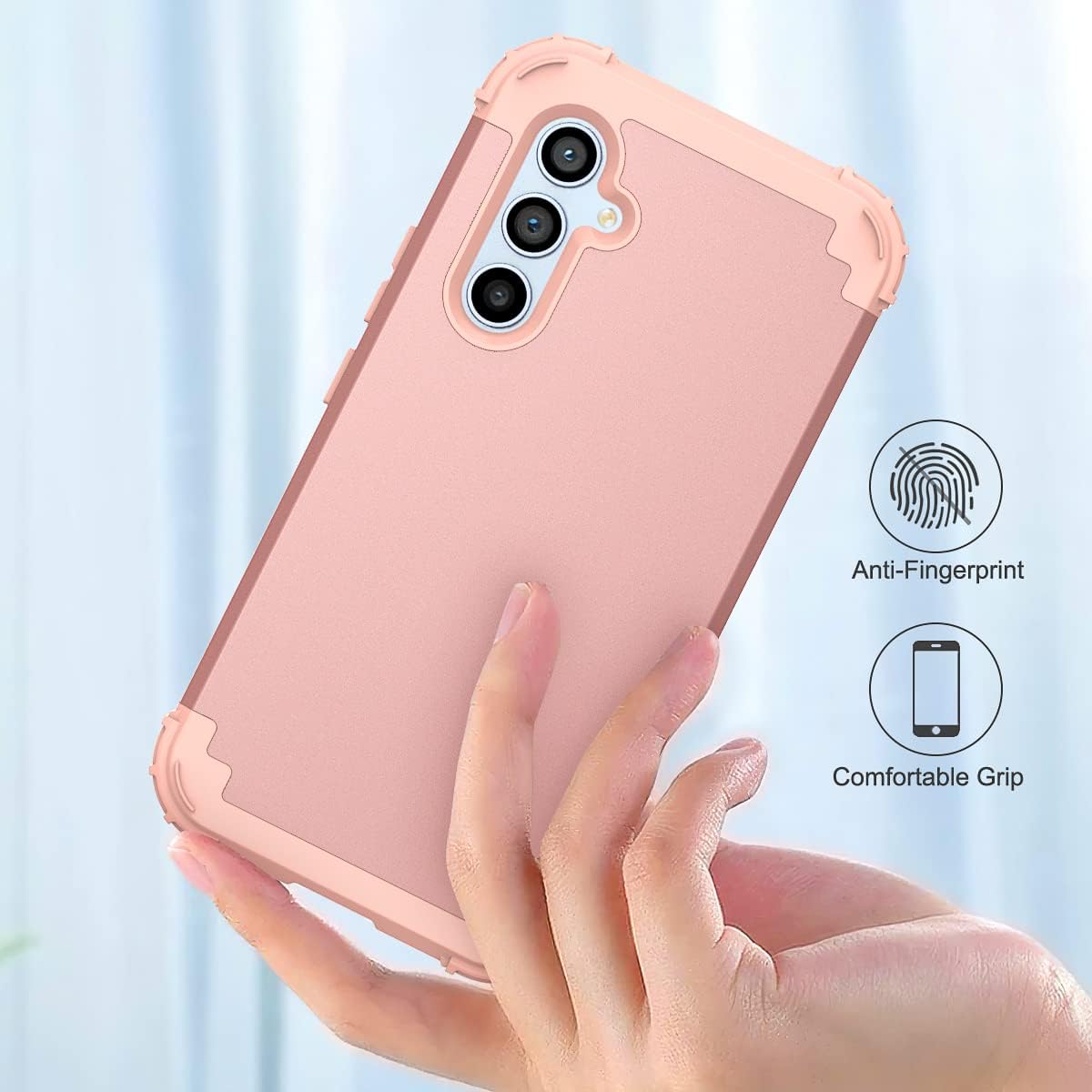 Asuwish Funda de teléfono para Samsung Galaxy A54 5G, cubierta dura, a prueba de golpes, silicona suave, híbrida, tres capas, agarre resistente,