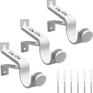 Soportes de barra de cortina ajustables, se adaptan a barras de hasta 1 pulgada, 1-18 pulgadas, soporte extensible para barra de cortina resistente Soportes de barra de cortina ajustables, se adaptan a barras de hasta 1 pulgada, 1-18 pulgadas, soporte extensible para barra de cortina resistente