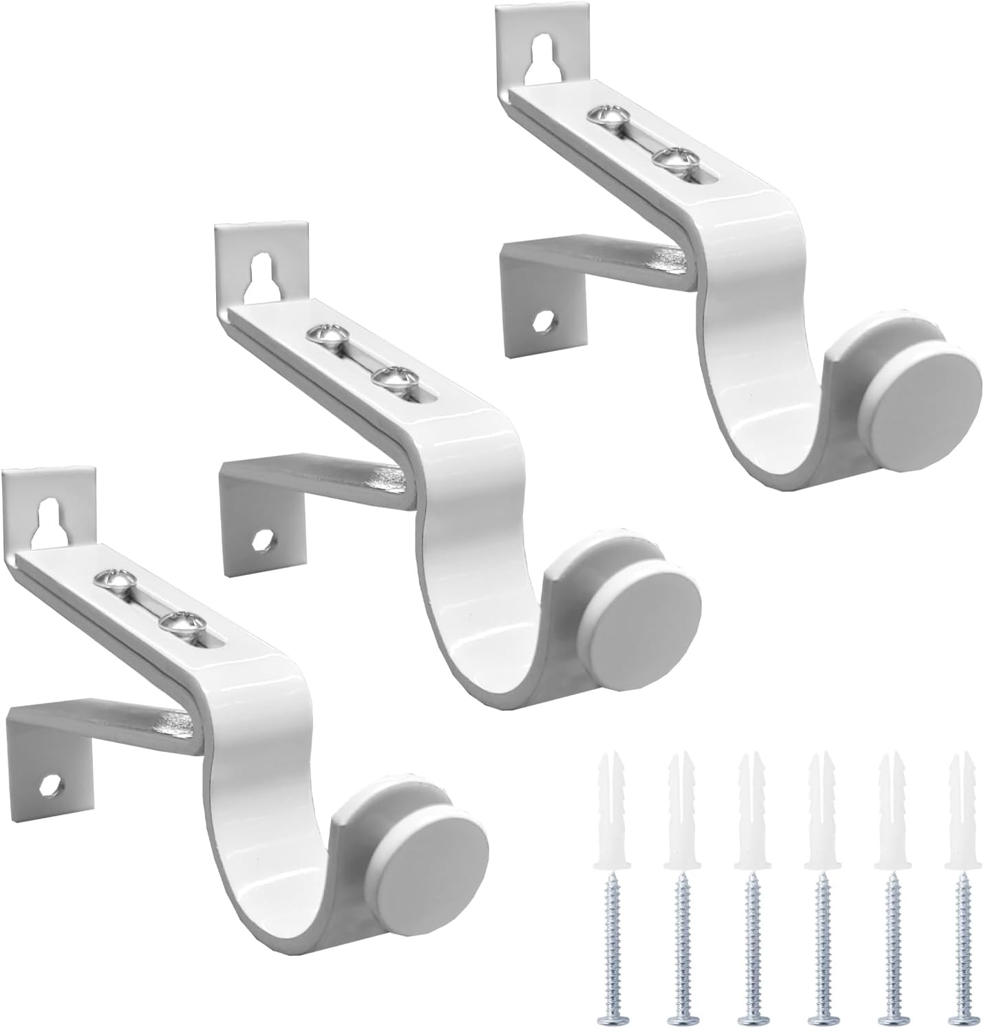 Soportes de barra de cortina ajustables, se adaptan a barras de hasta 1 pulgada, 1-18 pulgadas, soporte extensible para barra de cortina resistente