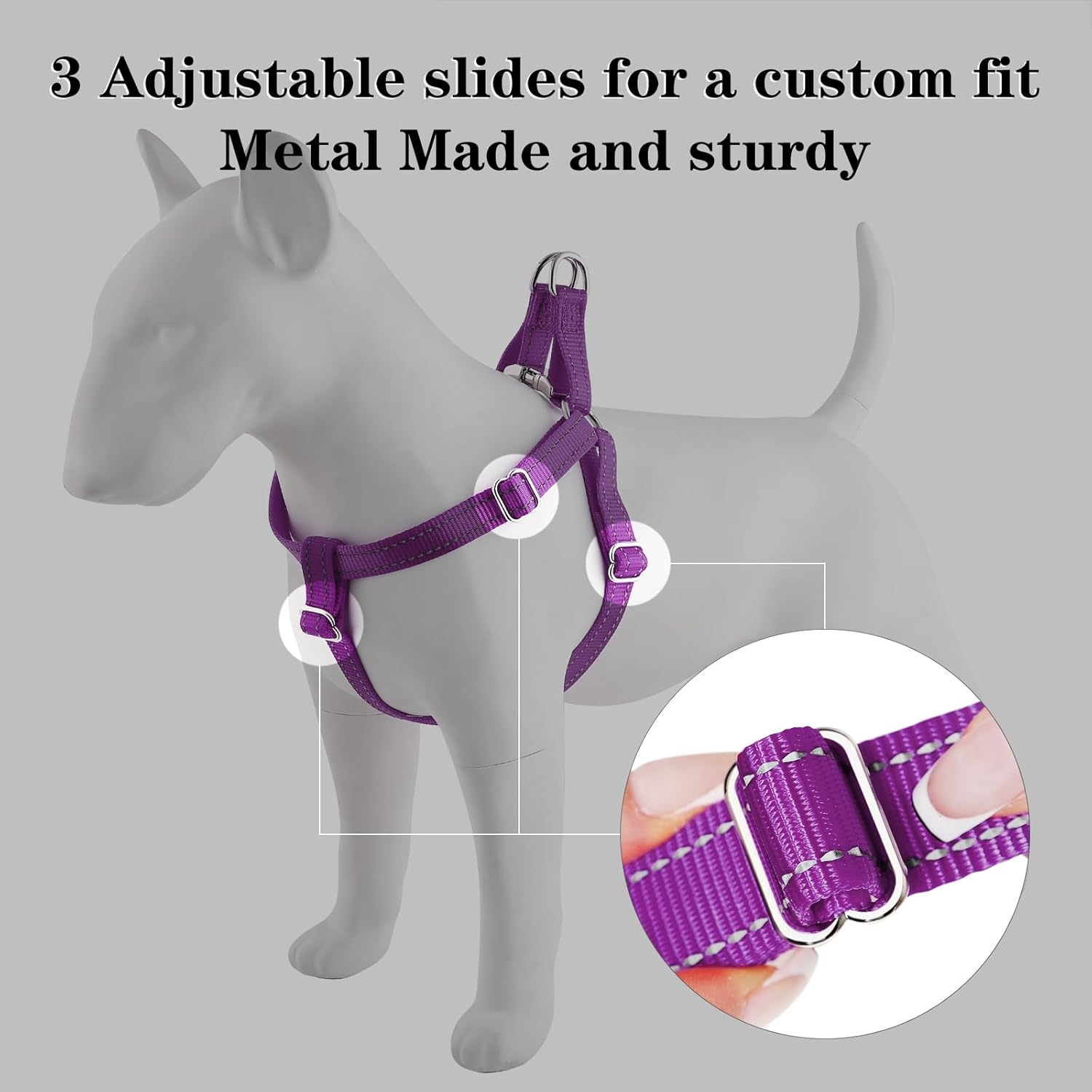 Plutus Pet Arnés para perro, reflectante, ajustable y seguro con hebillas de metal, arnés para perro de fácil paseo para cachorros, perros pequeños,