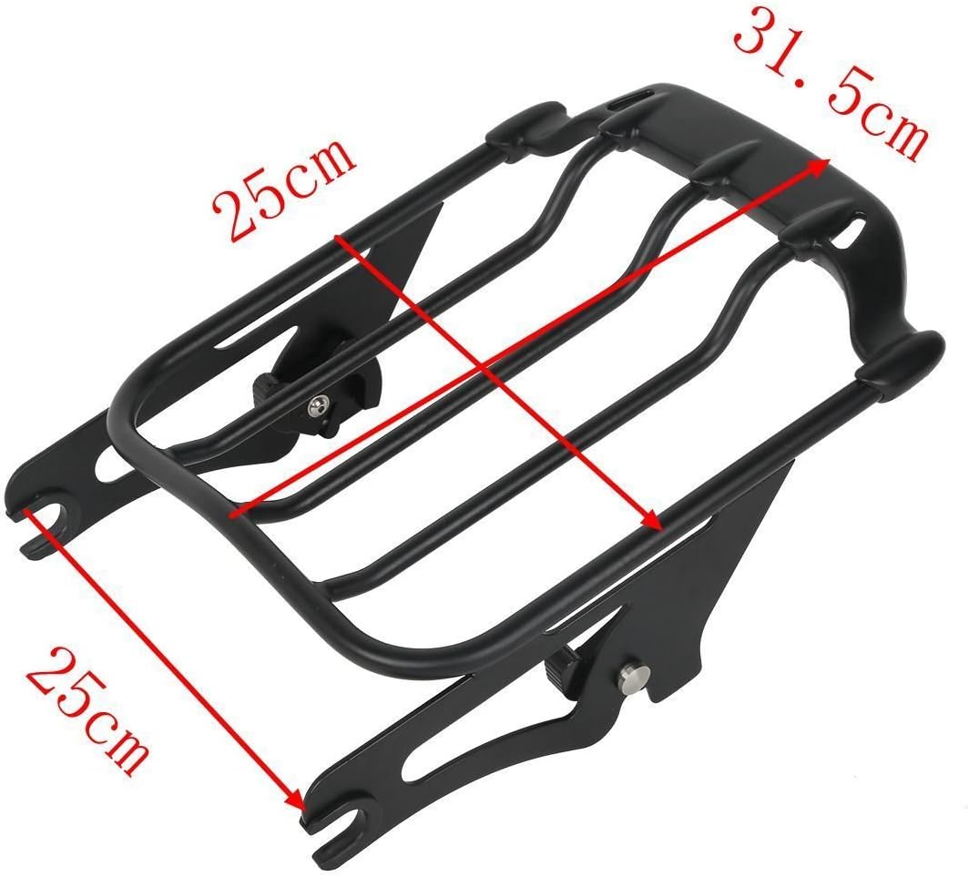 TCT – Portaequipajes desmontable con dos alas de aire, apto para modelos Harley Touring 2009-2019