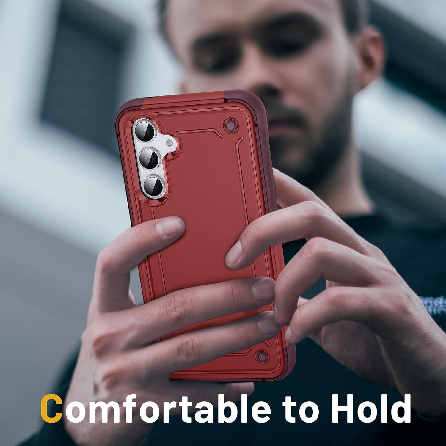 Funda para Samsung Galaxy A54 5G con protector de pantalla, policarbonato de doble capa + parachoques suave, grado militar, resistente, a prueba de