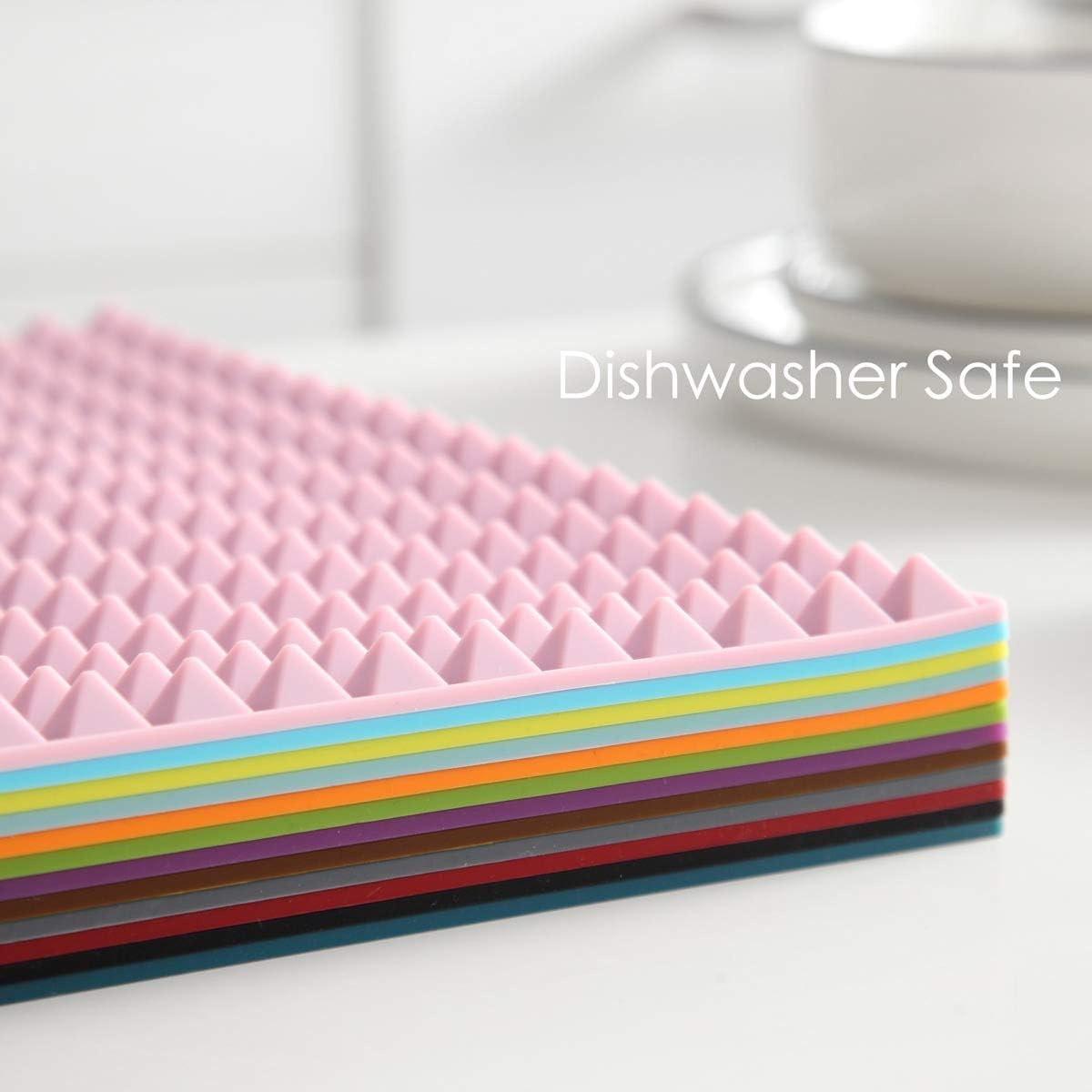 Colinda Alfombrilla de silicona para secar platos y tazas, salvamanteles extra grandes para platos calientes, ollas calientes y almohadillas de gran