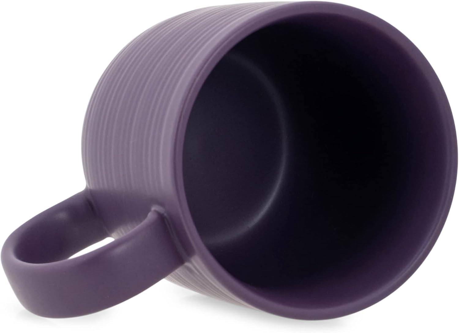 Elanze Designs Juego de 4 tazas de café con fondo de arcilla cruda de 16 onzas, color morado