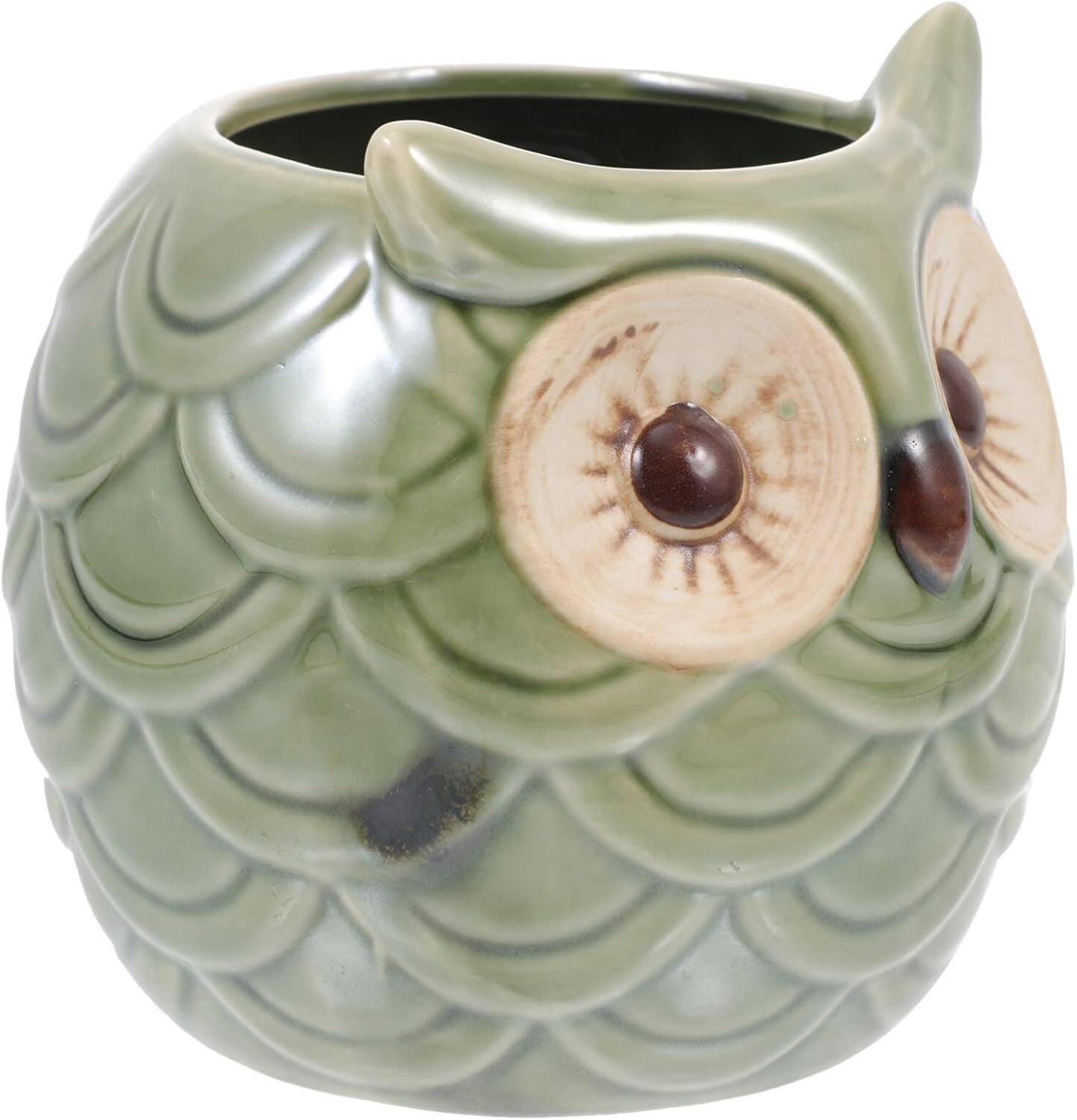 HOMSFOU Taza de bar Tiki con forma de búho, copa de cóctel de cerámica, taza de champán hawaiana Luau para fiesta, linda taza de vino de jugo