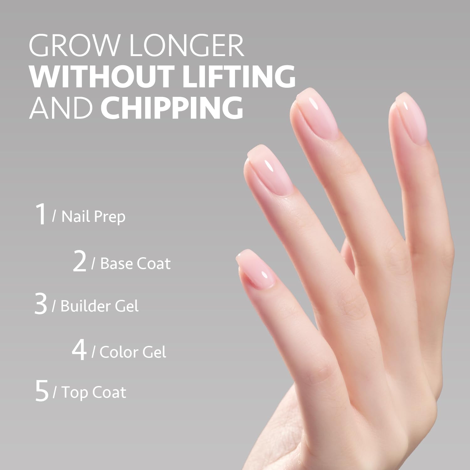 GAOY Gel constructor para uñas, fortalecedor de uñas de 0.6 fl oz en una botella, gel duro para extensión de uñas, gel UV de larga duración, 1726