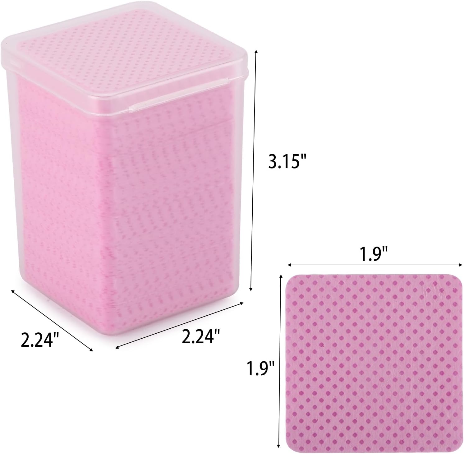 2000 toallitas de uñas sin pelusa para uñas de gel, paquete de 10 toallitas removedoras de esmalte de uñas, almohadillas de algodón, color rosa