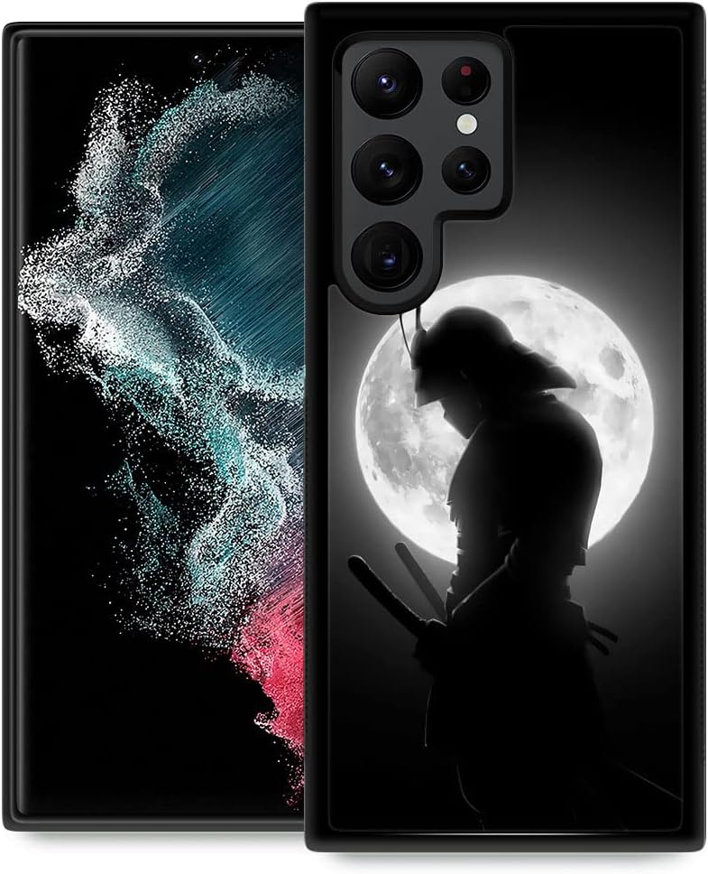 TnXee Funda compatible con Samsung Galaxy S22 Ultra, Moon Samurai funda protectora antideslizante y a prueba de golpes para niñoniña, goma de