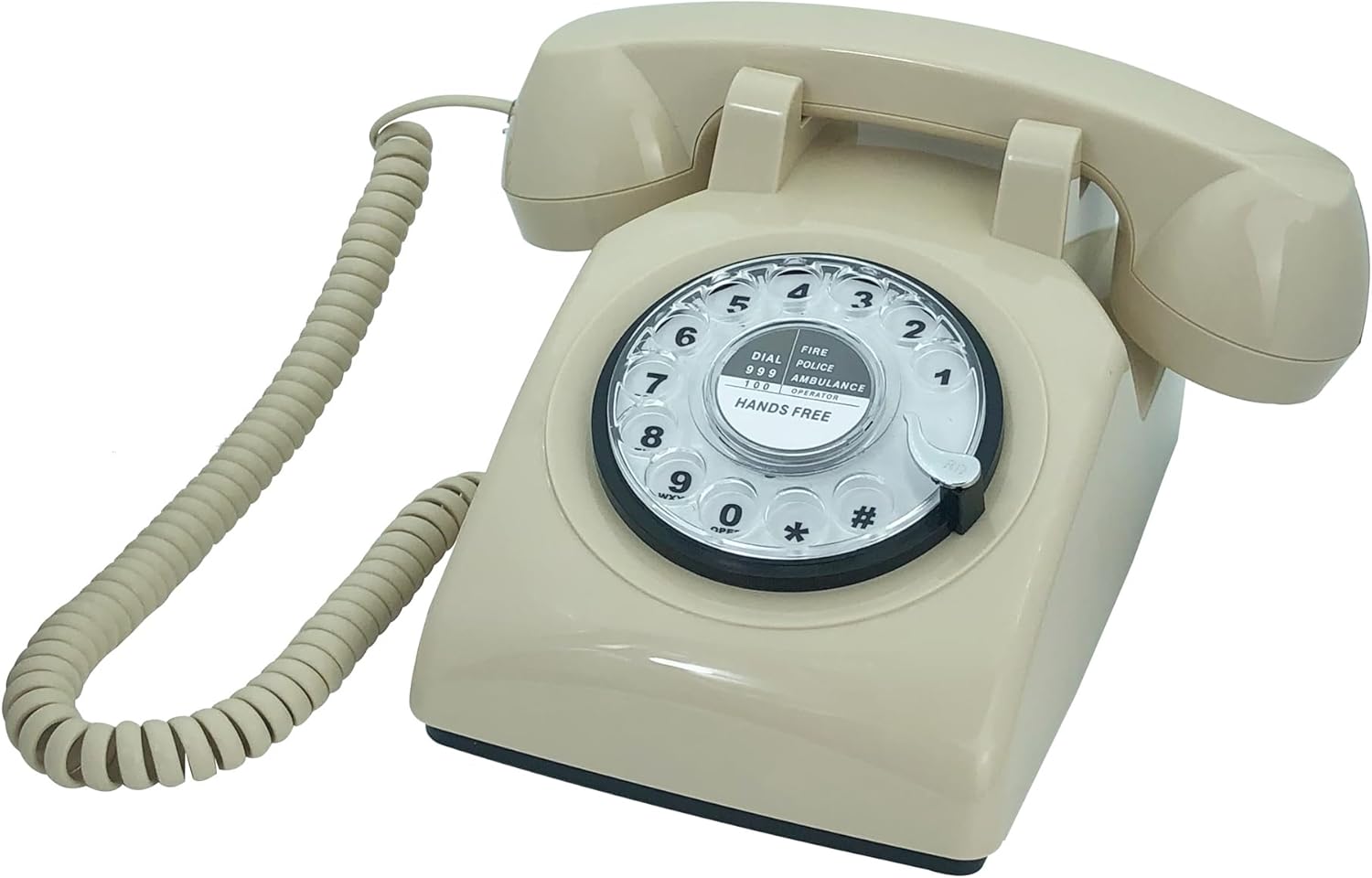 TelPal Teléfono fijo para el hogar, teléfono de casa retro de la vieja moda, teléfono con cable manos libres con teclado giratorio,