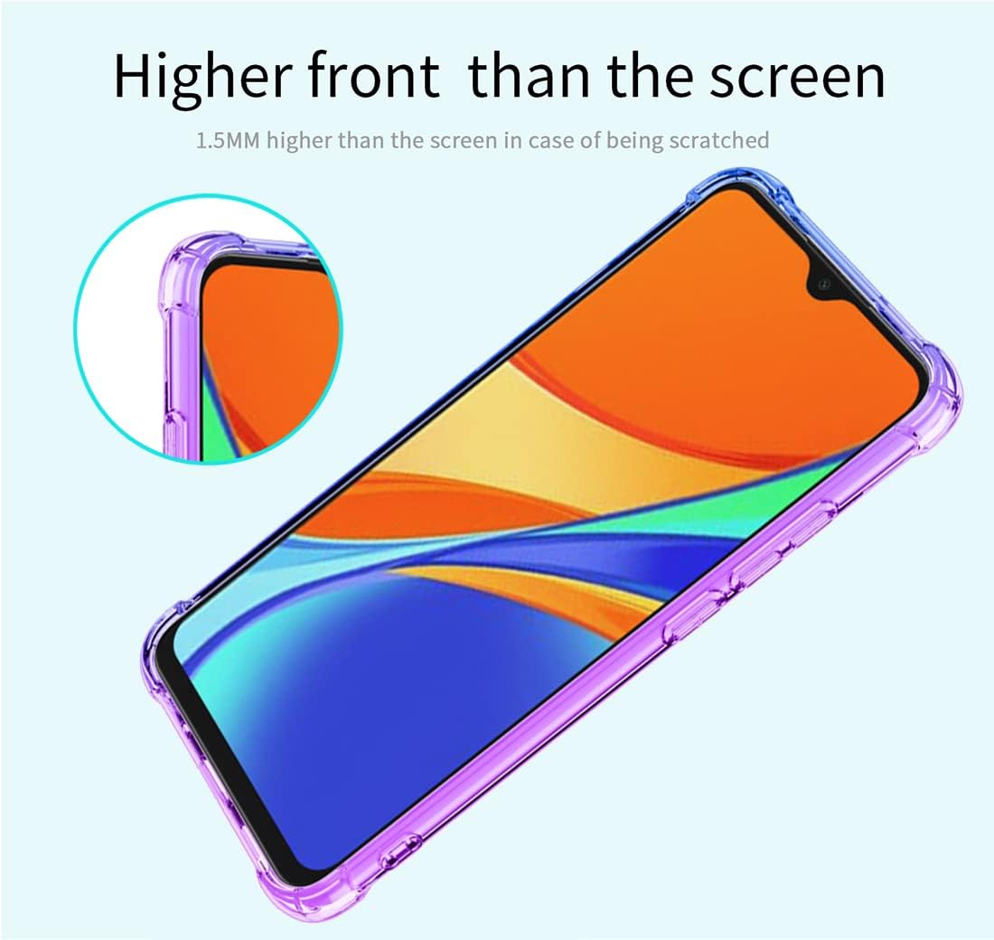 Funda para Redmi 9CPoco C3Redmi 10ARedmi 9 Activ Case, Crystal Clear Case Gradient Slim Anti Scratch TPU A prueba de golpes Funda protectora para