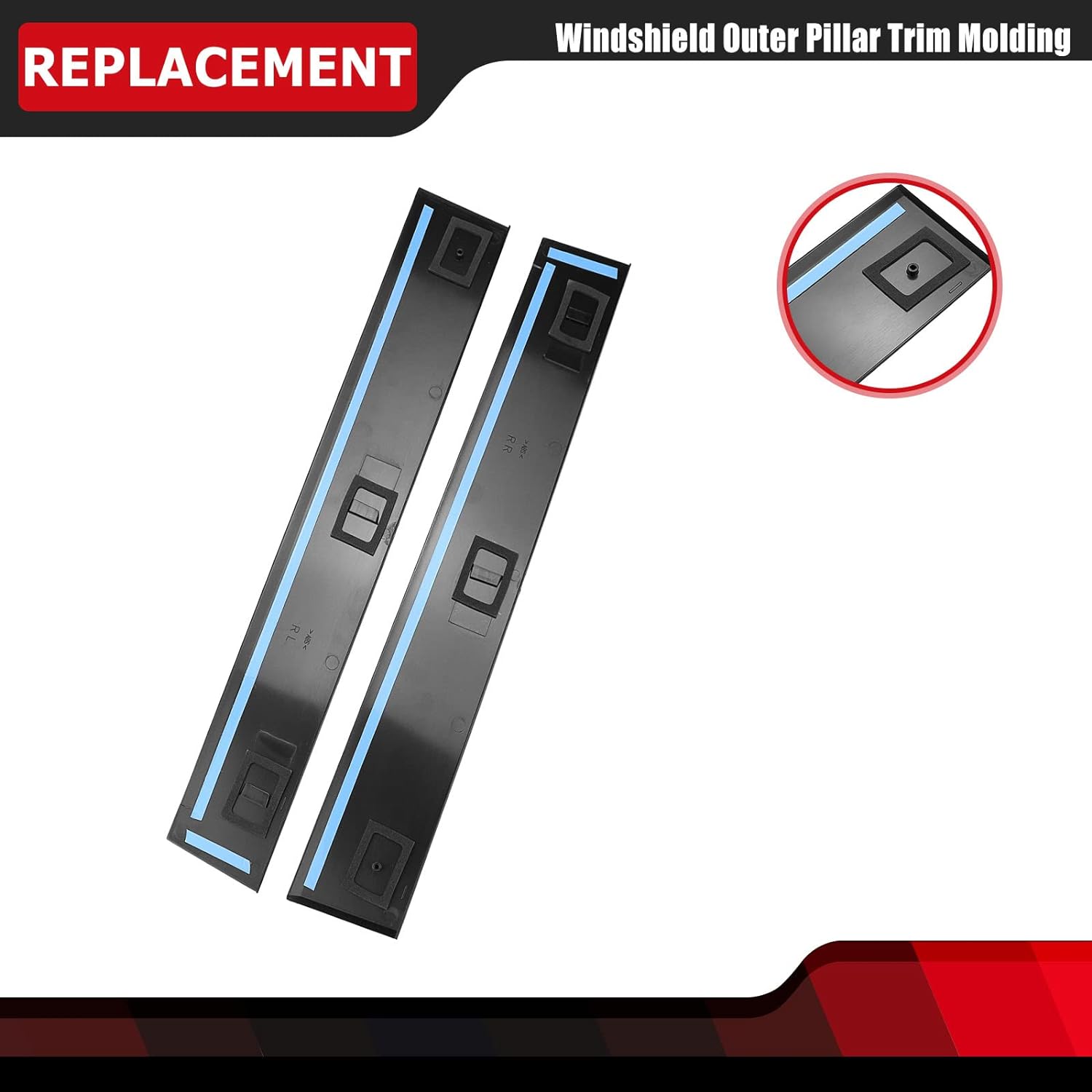 FEXON Kit de moldeo para parabrisas delantero del lado del conductor y del pasajero, compatible con Dodge Grand Caravan 2008-2020, Chrysler Town