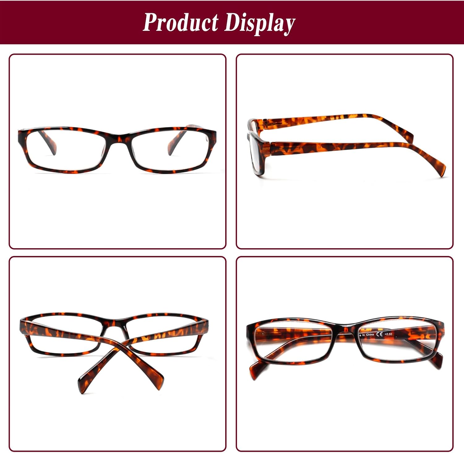 Kerecsen Gafas de lectura, 5 pares de lectores de moda para mujer, bisagra de resorte con patrón impreso, anteojos para mujer (mezcla de colores -4,
