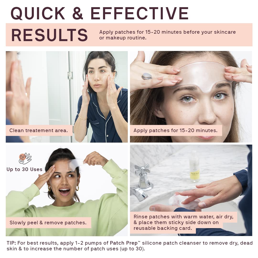 Dermaclara Enrolle la imagen para ampliar los parches faciales de silicona para arrugas y líneas finas – Cuidado de la piel seguro para el embarazo