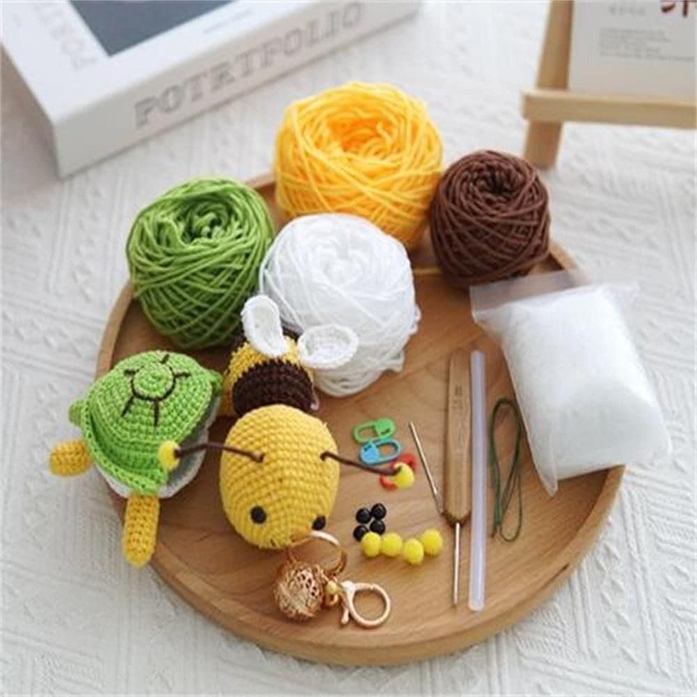 gofidin Turtle Bee – Kit de ganchillo para principiantes, kit completo de animales de ganchillo para principiantes, expertos, adultos y niños,