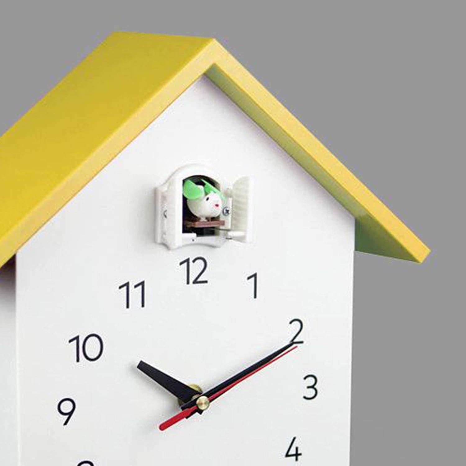 Elegante reloj de pared de cuco, movimiento silencioso, diseño minimalista y moderno, reloj de doble uso para dormitorio de niños, sala de estar,