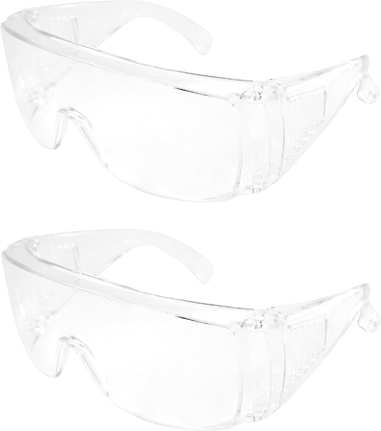 Birdz 2 gafas de seguridad de alto impacto, gafas que se adaptan sobre las gafas, marco transparente, lente, protección UV máxima, protectores