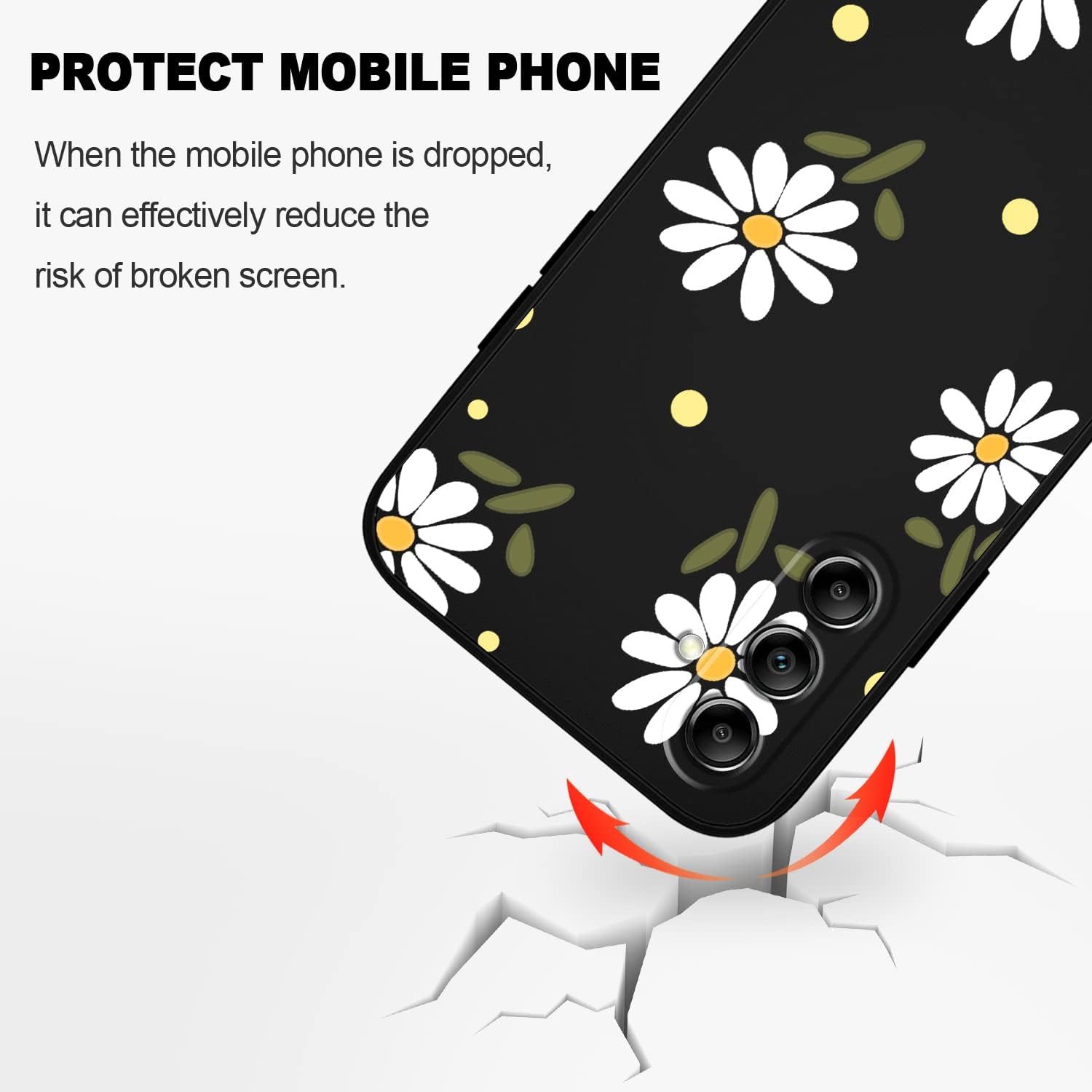LEECG Funda para Samsung Galaxy A14 5G, mariposa de flores amarillas para niña, funda Galaxy A14, a prueba de golpes, flexible, protector protector