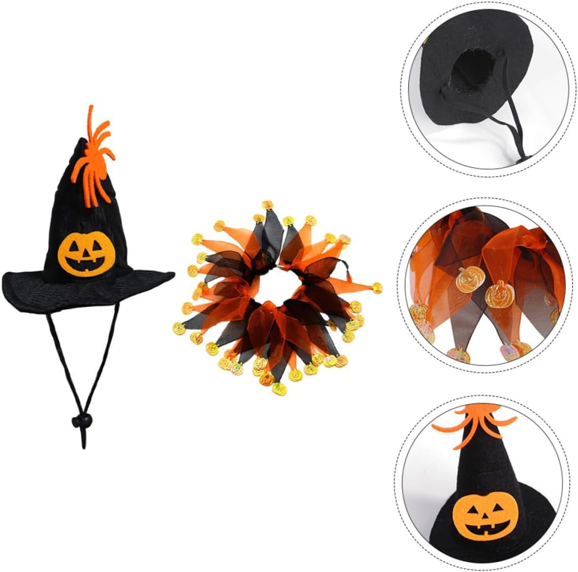 NOLITOY 1 juego de sombrero, bufanda, traje de perro pequeño, sombrero de mago para mascotas, disfraz de Halloween, gato, bufanda de perro, disfraz