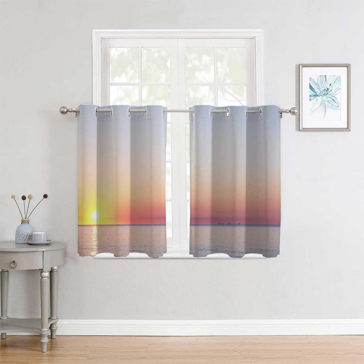 YANFENQI Cortina para Dividir Habitacion Scenery Ocean Seaside Cortina para puerta, cortinas de tapiz de 55 pulgadas de ancho por 45 pulgadas de