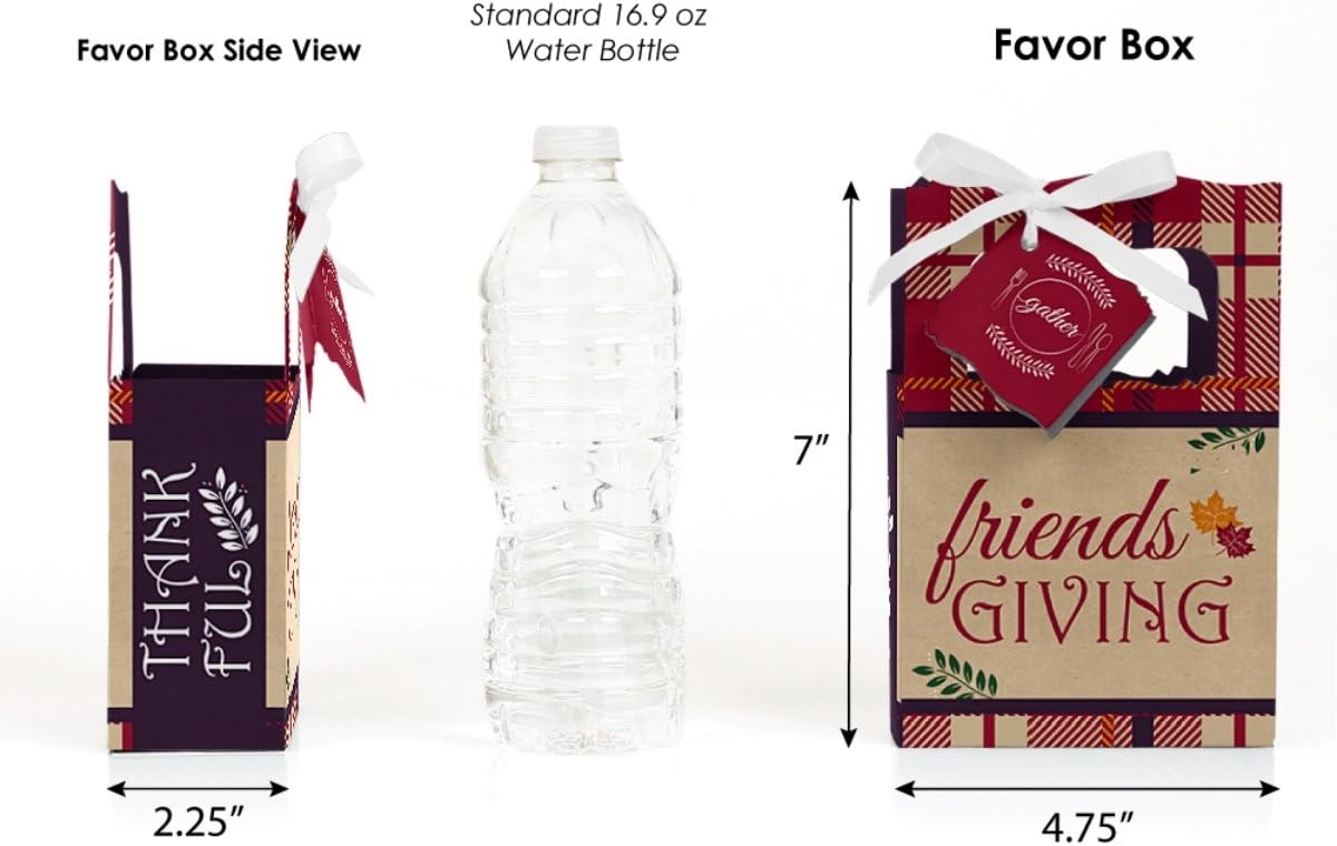 Big Dot of Happiness Friends Thanksgiving Feast – Cajas de regalo para fiesta de amigos, juego de 12