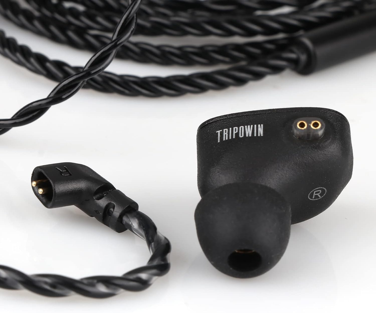 Tripowin Piccolo – Monitor dinámico LCP de 0.433 in, auriculares IEM de doble cavidad, sonido equilibrado, con cable desmontable OCC de 0.031 in de