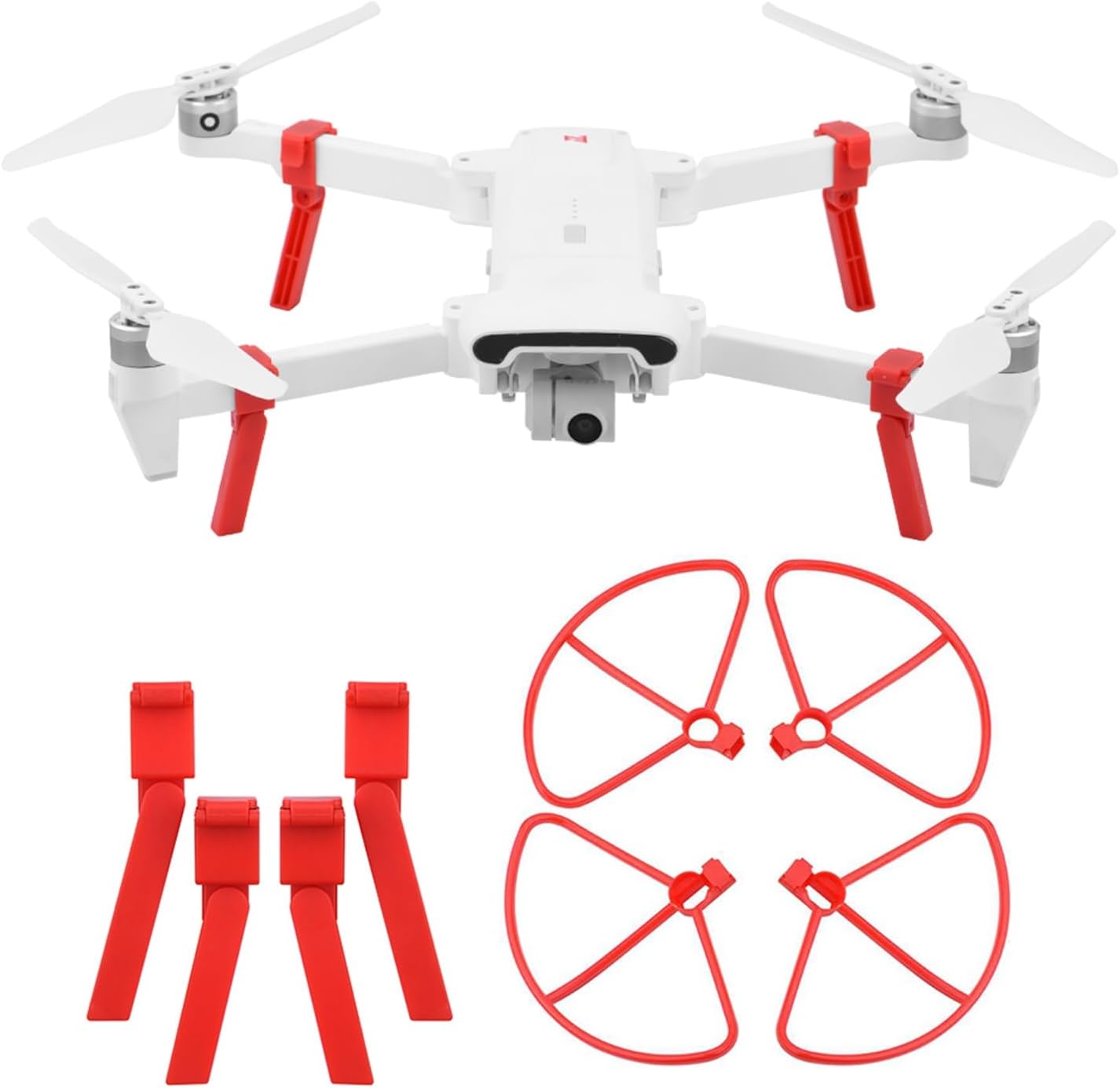 SeiZed Propellers Landing Gear Propeller Guard Props Heightening Stand Protective Quadcopter for FIMI X8SE Accessories CW CCW (Color  White-Leg-Ring)