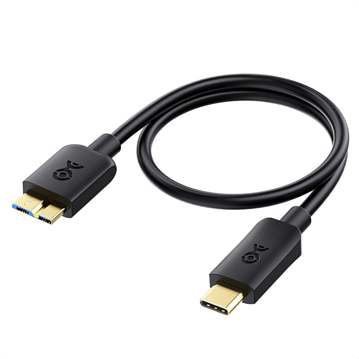Cable Matters Cable corto USB C a Micro USB 3.0 de 10 Gbps, cable de disco duro USB-C, cable micro B a USBC, compatible con Seagate, LaCie, Toshiba,