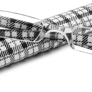 VEVESMUNDO Anteojos de lectura sin montura para mujer, diseño retro, con estuche floral VEVESMUNDO Anteojos de lectura sin montura para mujer, diseño retro, con estuche floral