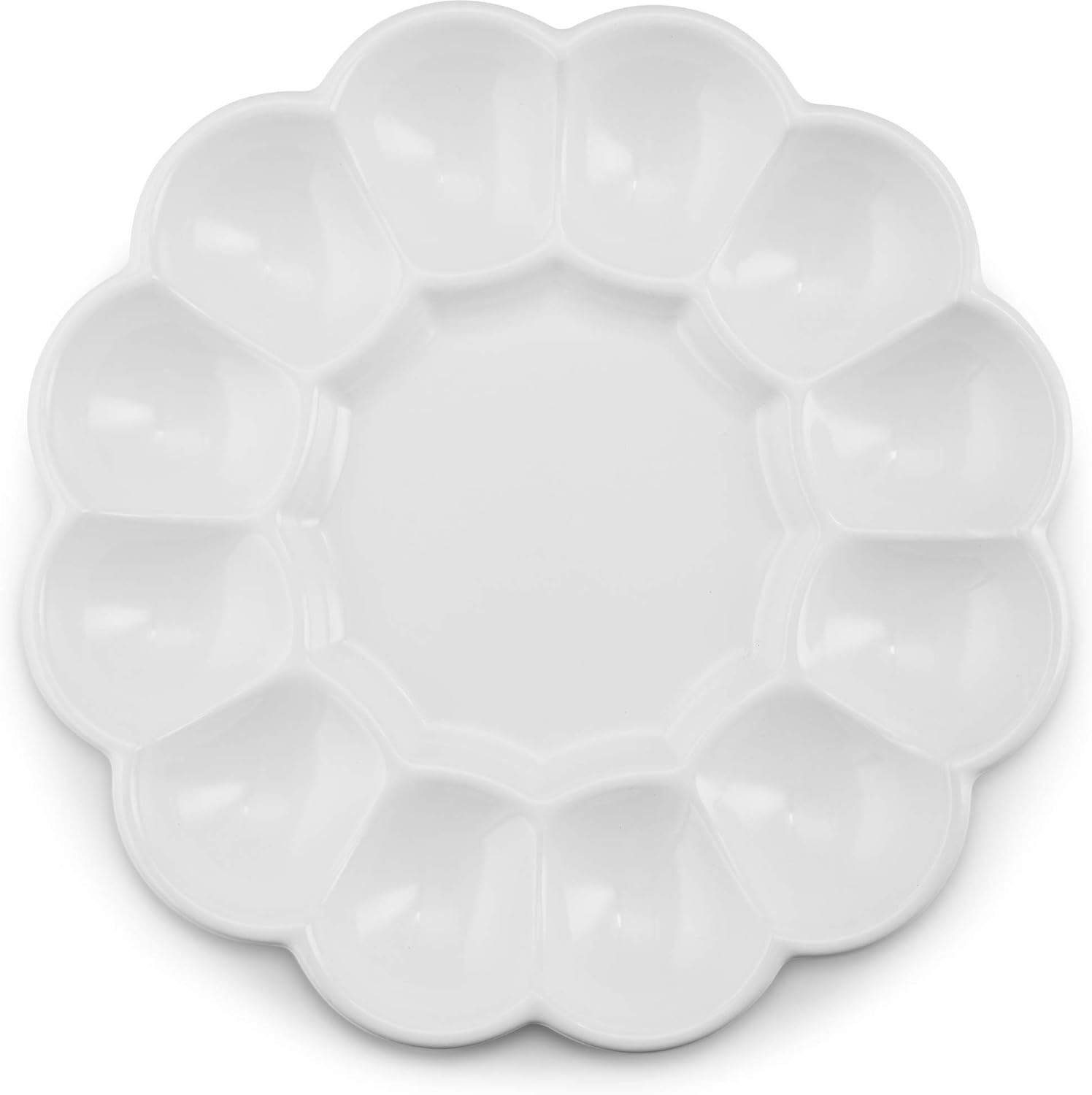KooK Bandeja para huevos de Pascua, soporte de cerámica para huevos de Pascua, capacidad para 12 huevos, plato de cerámica, soporte para