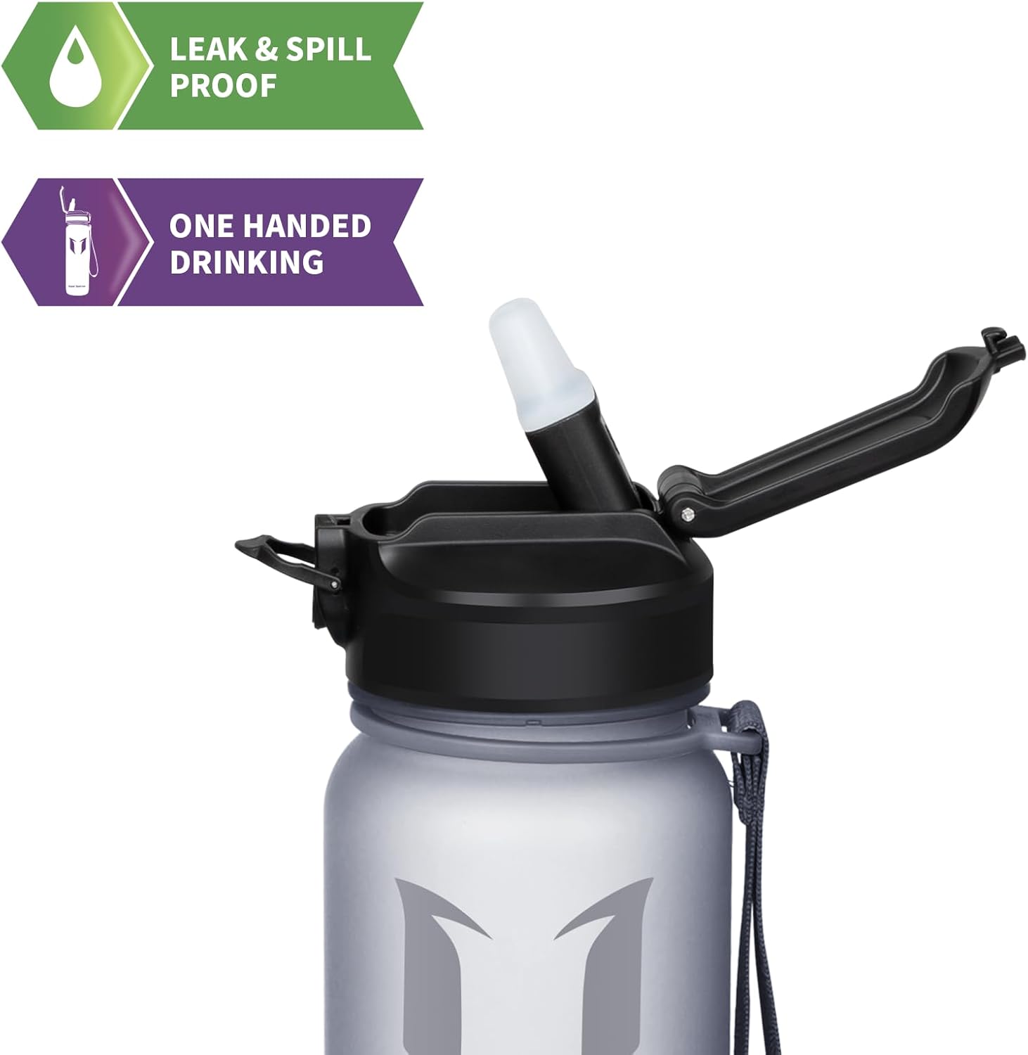 Super Sparrow Sports Water Bottle with Straw – 25 oz32 oz – Non-Toxic BPA Free & Eco-Friendly Tritan Co-Polyester Plastic Water Bottle – Leak Proof