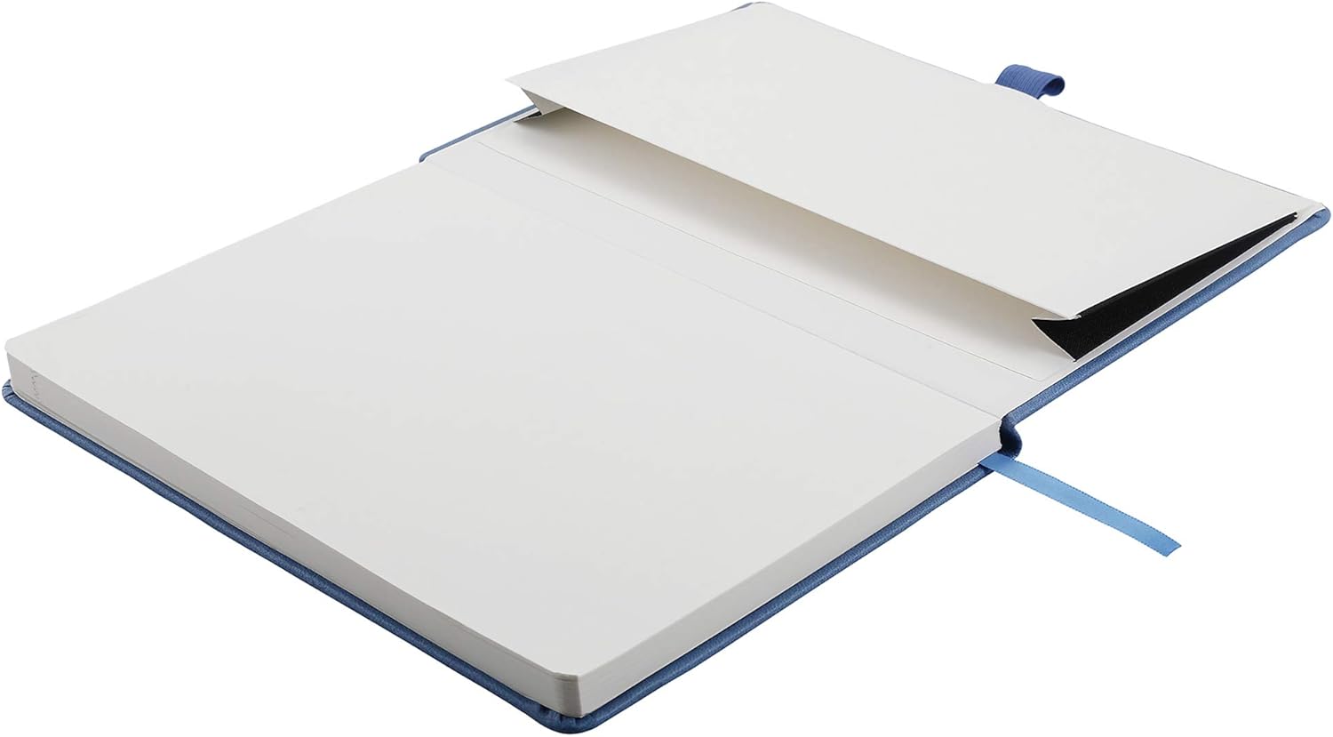 The Why Journal Classic Cuaderno  Diario de tapa dura duradera a rayas con bolsillo, papel marfil grueso, tamaño A5, cierre elástico, soporte para