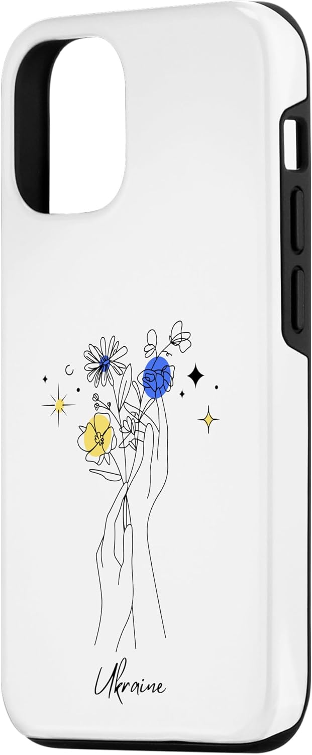 iPhone 1212 Pro Ucrania ramo de flores con bandera ucraniana colores paz amor caso