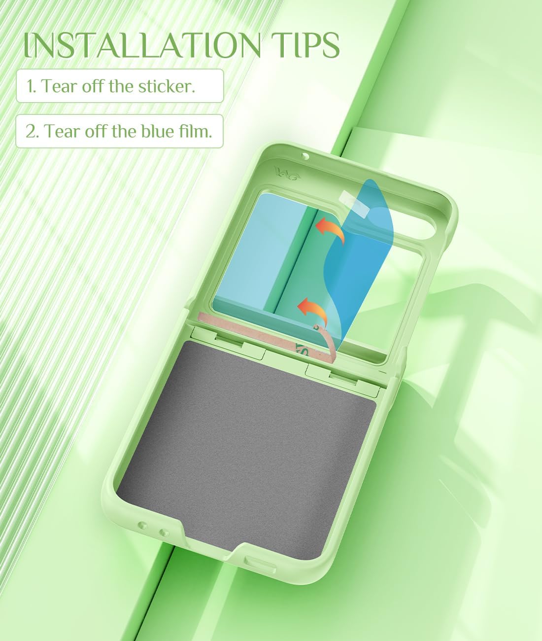 Caka Funda para Samsung Galaxy Flip 5, Galaxy Z Flip 5 con protección de bisagra protector de pantalla diamantes brillantes delgada a prueba de
