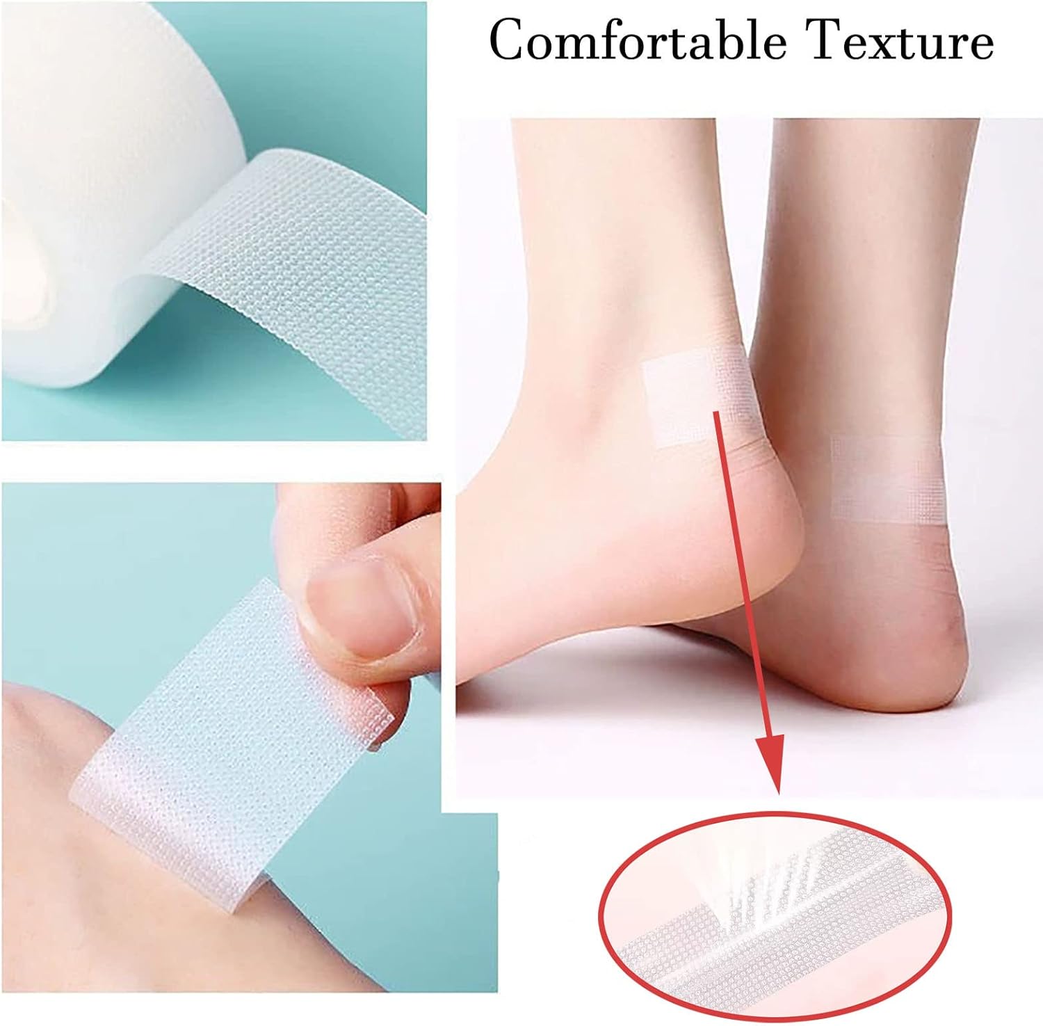 2 rollos de cinta de protección para pies, almohadillas adhesivas para el cuidado de los pies, cinta invisible de tacón alto, cojín de talón para el