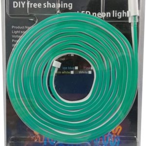 Juego de luces LED de 0.197 x 0.472 in, 12 V CC, luz de neón flexible, 16.4 ft, 0.4 in de corte, Verde Juego de luces LED de 0.197 x 0.472 in, 12 V CC, luz de neón flexible, 16.4 ft, 0.4 in de corte, Verde