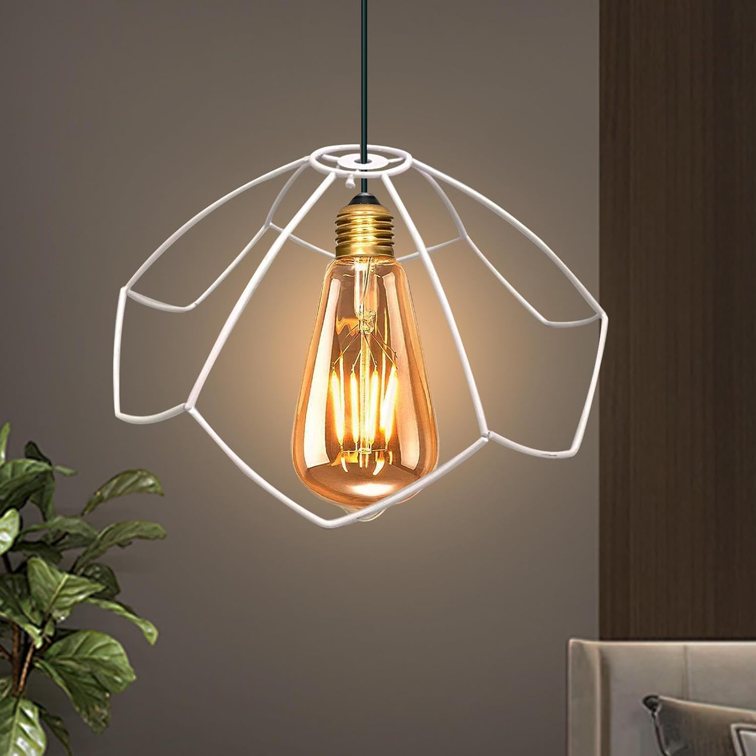 Pantalla de lámpara Marco Anillo de jaula de alambre Sombras de lámpara DIY Soporte práctico Cubierta de luz Lámpara Vintage Jaula Pantalla