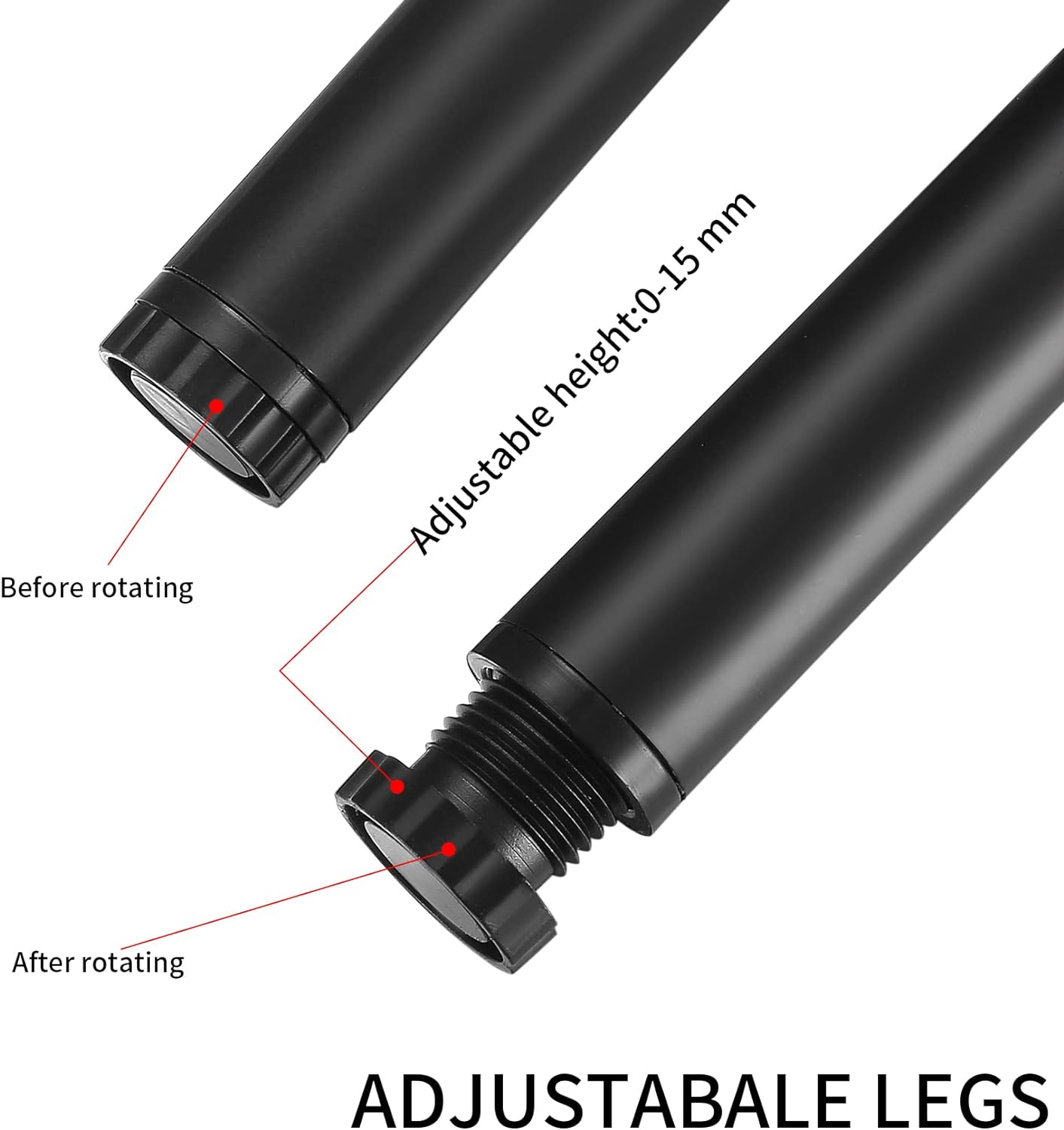 Fulushouxi 4 patas de muebles, patas de metal para gabinete, patas ajustables de 7 pulgadas para estantes de cocina, sofá, mesa, silla, escritorio,