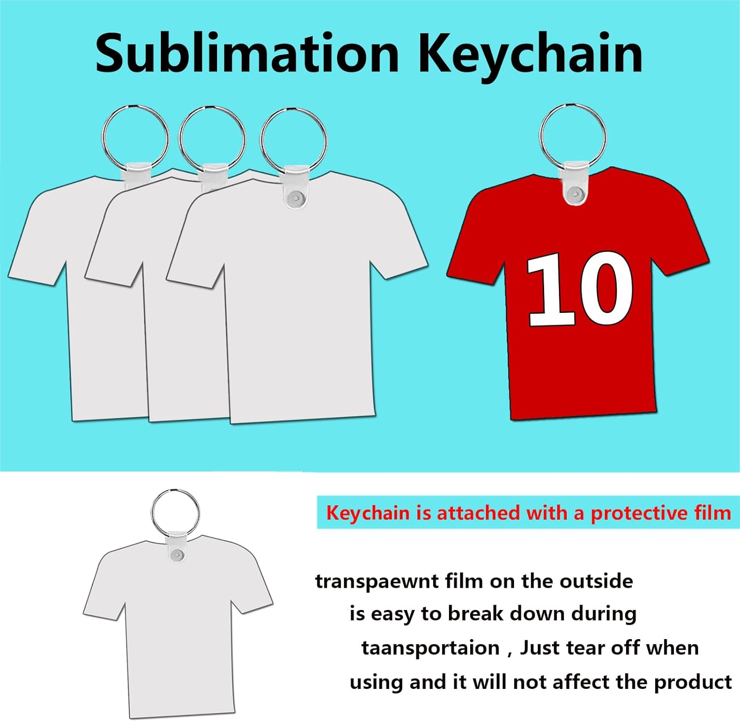 120 piezas llavero de sublimación en blanco MDF de doble cara transferencia de calor fútbol sublimación llaveros en blanco a granel (jersey), Jersey