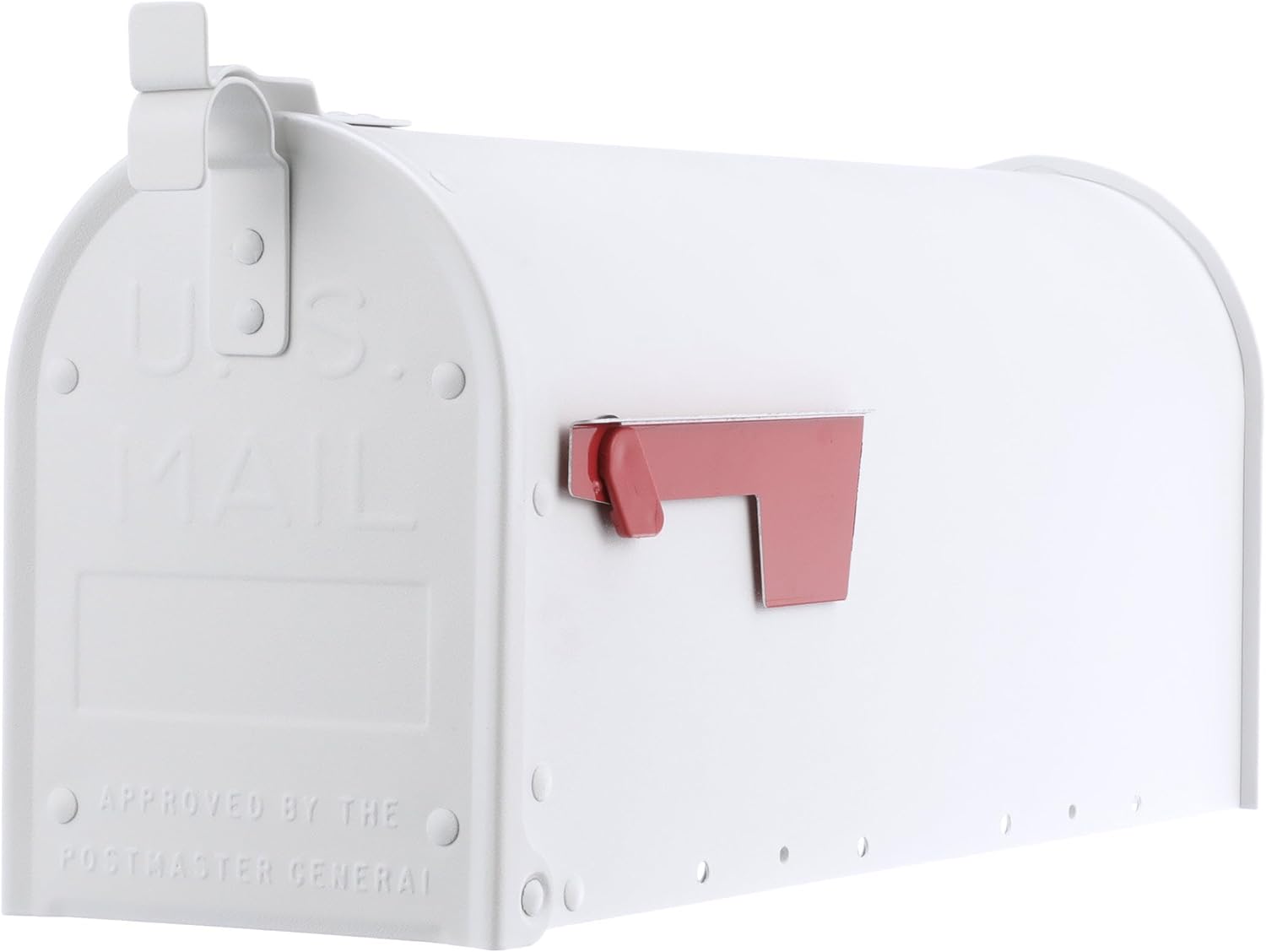 Architectural Mailboxes Admiral ADM11WAM – Buzón de aluminio para montaje en poste, código de compatibilidad A, color blanco texturizado, capacidad
