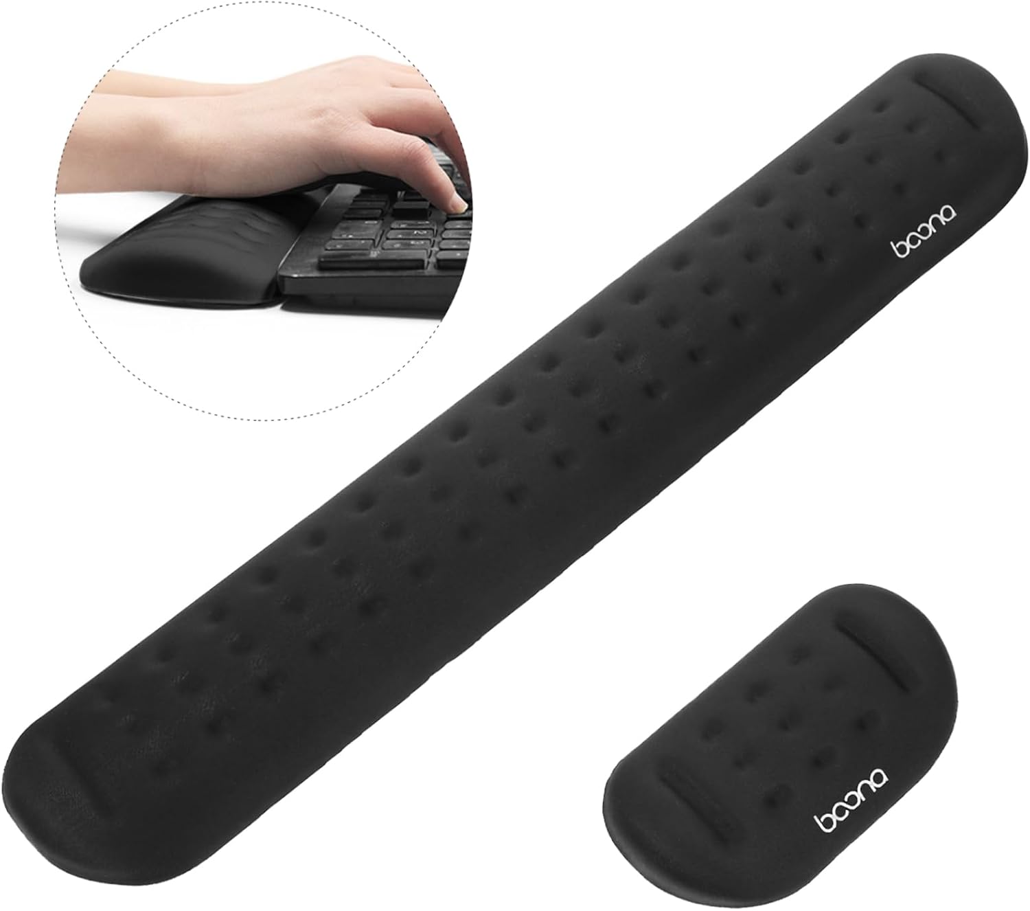 MAGICLULU Juego de 3 juegos de teclado de muñeca para reposo de manos, accesorios para escritorio de gel, alfombrilla de mouse ergonómica,