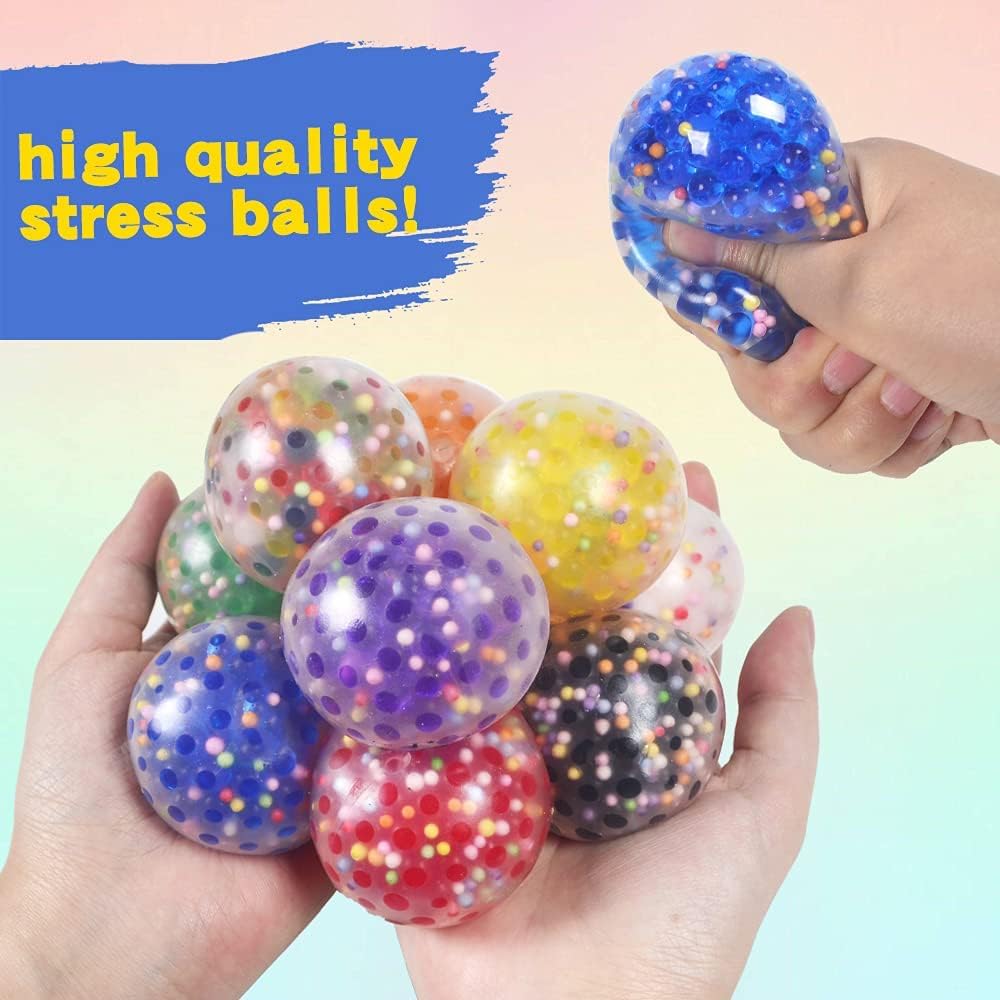 Pelotas antiestrés, paquete de 9 bolas estrujables para el estrés, juguetes esponjosos, bolsas de regalos para recuerdos de fiesta, bola para