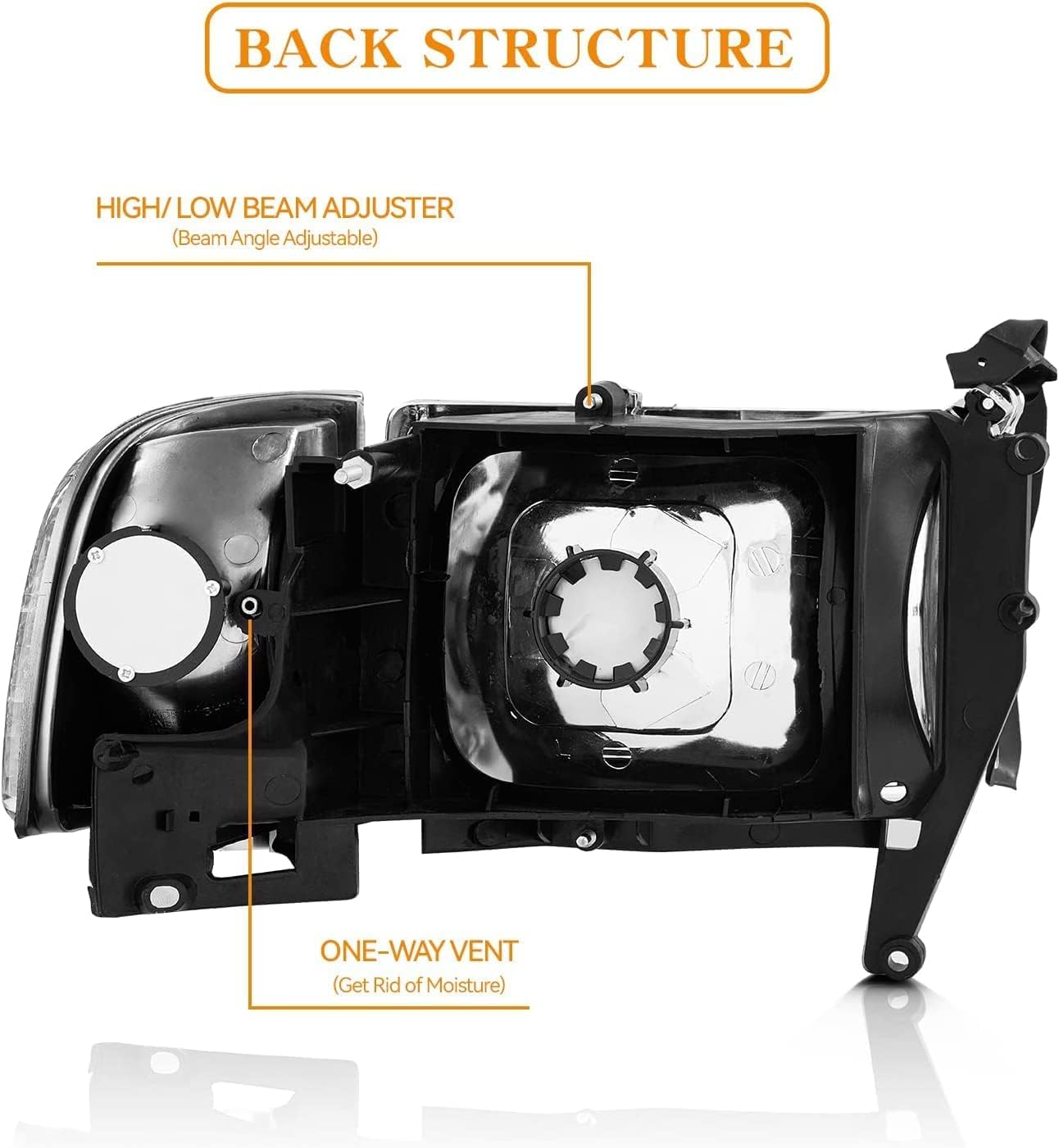 Conjunto de faros delanteros compatible con Dodge Ram 1994-2001 15001994-2002 Dodge Ram 2500 3500 Pickup con luces de esquina 1995 1996 1997 1998