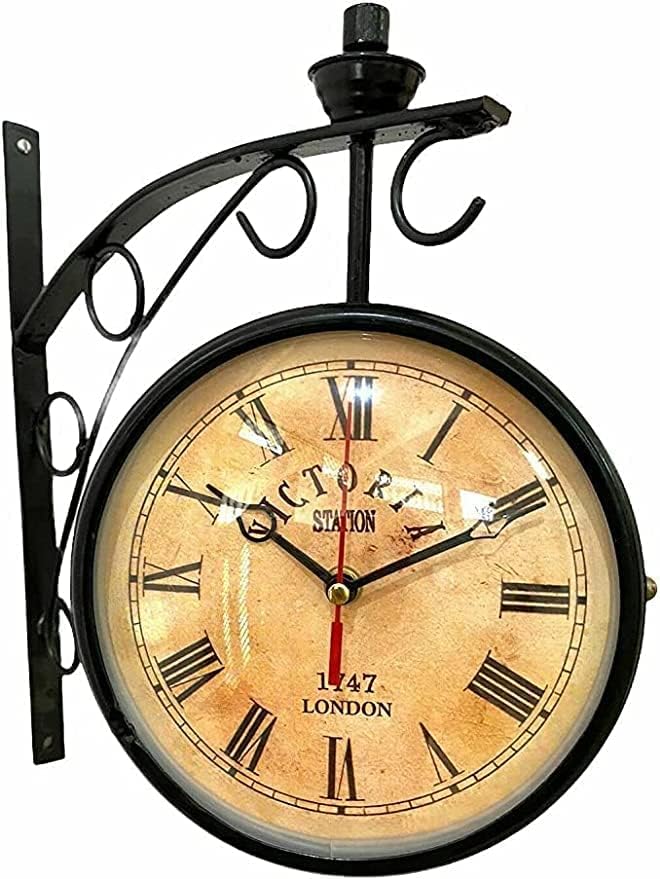 Victoria Station – Reloj de pared de doble cara, estación de Victoria, Londres, 1747, forma redonda, antigua, sala de estardormitorio, de A & U