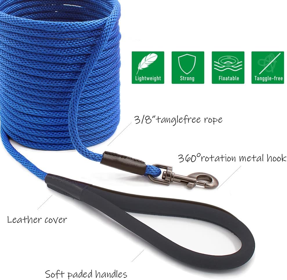 Correa larga para perro, correa de control de obediencia, entrenamiento de agilidad para cachorros, cable de control de plomo de 15 pies, 30 pies,