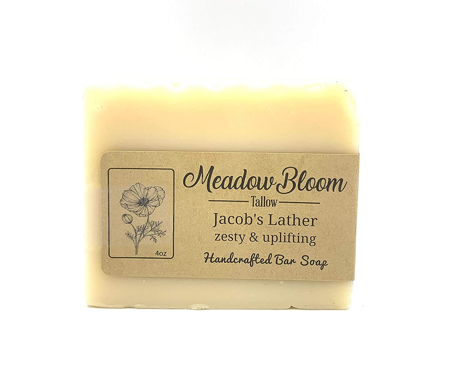 HUNTER CATTLE CO. EST’D 2004 HC Meadow Bloom – Jabón en barra de sarga, miel y limón, 1 paquete, hecho con barra de jabón hecha a mano 100% natural,