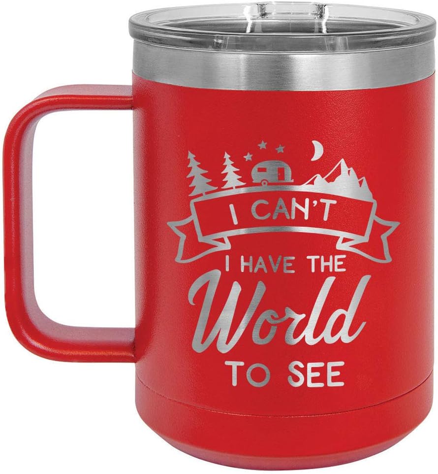 Taza de café roja de 15 onzas con tapa deslizante  Taza de café de viaje aislada  Ideas de regalo únicas de mujeres u hombres  Compare precio con